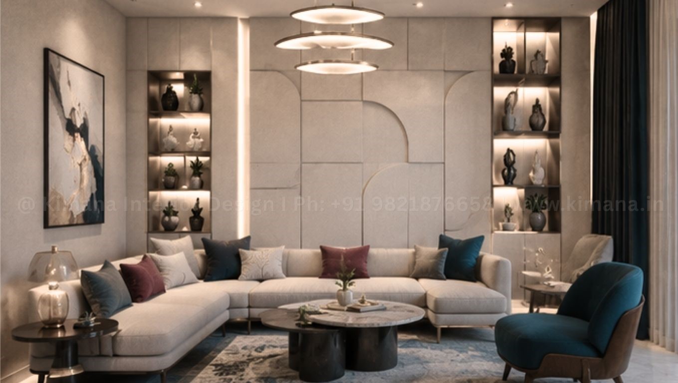 Modern residential interior design execution with premium finishes